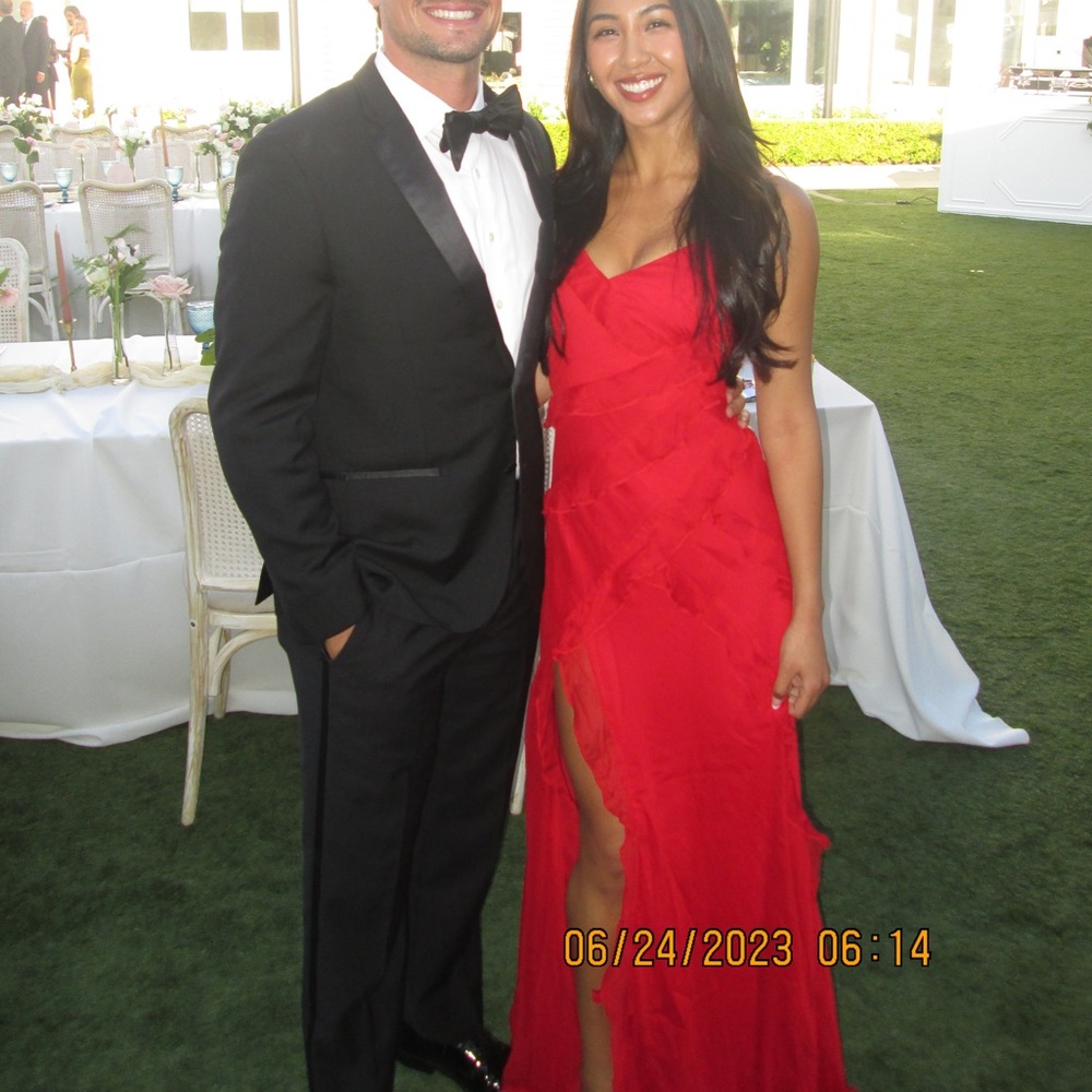 Lulus Red Ruffle Maxi Dress